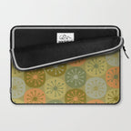 Mid Century Modern Atomic Retro Dots Pattern in Vintage Olive Green and Cantaloupe Orange Laptop Sleeve Gallery Image 2