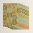 Mid Century Modern Atomic Retro Dots Pattern in Vintage Olive Green and Cantaloupe Orange Wrapping Paper Gallery Image 3
