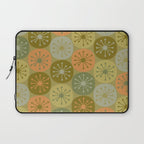 Mid Century Modern Atomic Retro Dots Pattern in Vintage Olive Green and Cantaloupe Orange Laptop Sleeve Gallery Image 1