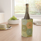 Mid Century Modern Atomic Retro Dots Pattern in Vintage Olive Green and Cantaloupe Orange Wine Chiller Gallery Image 4