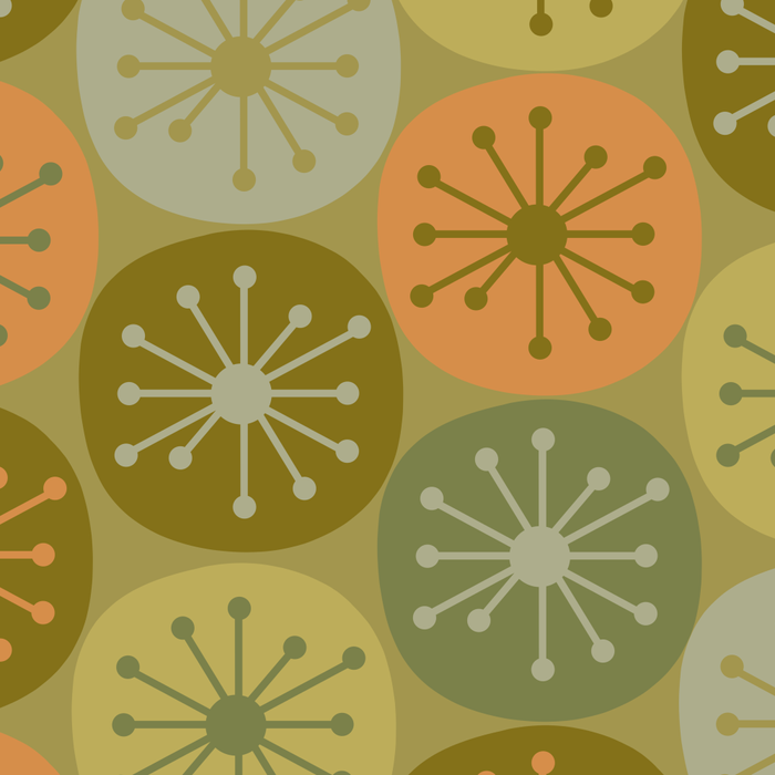Mid Century Modern Atomic Retro Dots Pattern in Vintage Olive Green and Cantaloupe Orange Coffee Mug Gallery Image 2