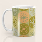 Mid Century Modern Atomic Retro Dots Pattern in Vintage Olive Green and Cantaloupe Orange Coffee Mug Gallery Image 3
