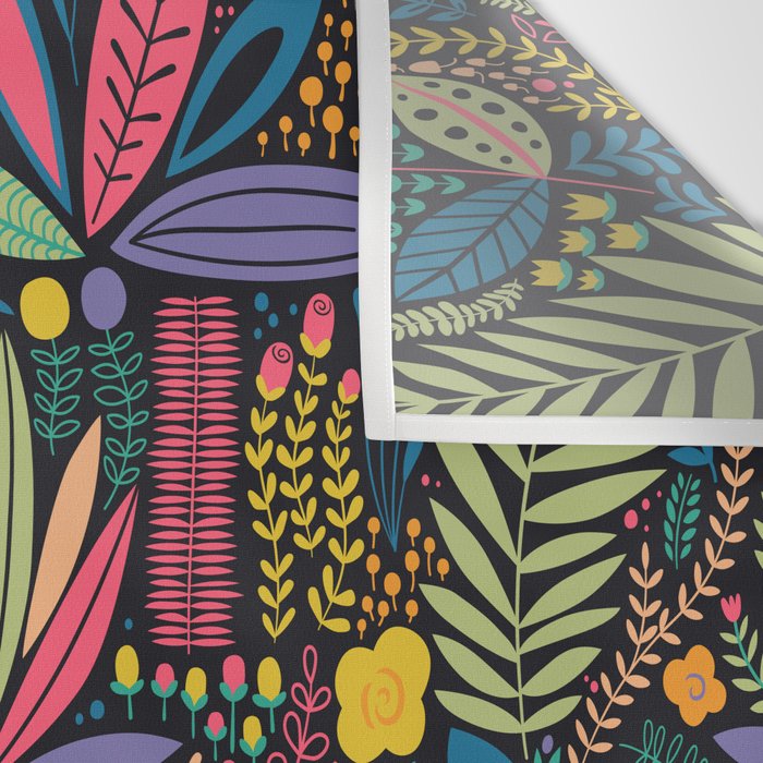 Retro colorful jungle nature plant pattern Wall Tapestry Gallery Image 3