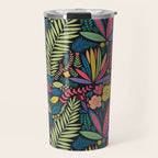 Retro colorful jungle nature plant pattern Travel Mug Gallery Image 1