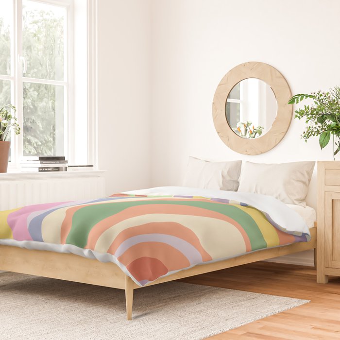 Retro Colorful Swirl Pattern Duvet Cover Gallery Image 2