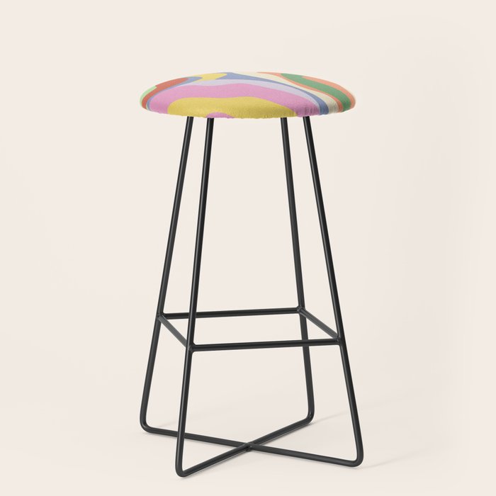 Retro Colorful Swirl Pattern Stool Gallery Image 1