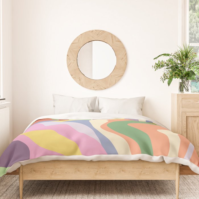 Retro Colorful Swirl Pattern Duvet Cover Gallery Image 3