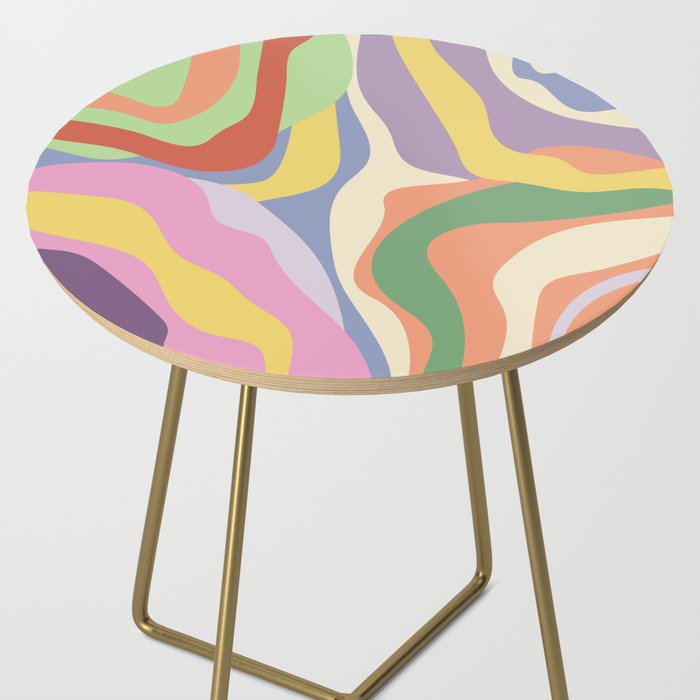 Retro Colorful Swirl Pattern Side Table Gallery Image 2