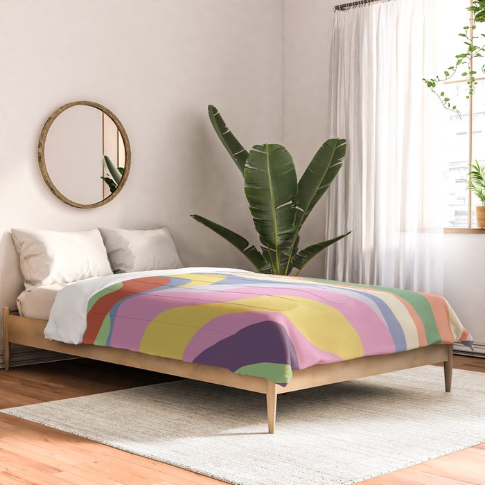 Retro Colorful Swirl Pattern Comforter Gallery Image 2