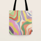Retro Colorful Swirl Pattern Tote Bag Gallery Image 1