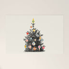 Retro Decorated Christmas Tree Welcome Mat Gallery Image 1