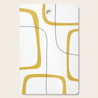 Mustard Rings Midcentury Modern Minimalist Abstract with Navy Blue and White Cutting Board Gallery Image 1