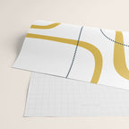 Mustard Rings Midcentury Modern Minimalist Abstract with Navy Blue and White Wrapping Paper Gallery Image 2