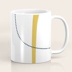 Mustard Rings Midcentury Modern Minimalist Abstract with Navy Blue and White Coffee Mug Gallery Image 1