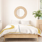 Mustard Rings Midcentury Modern Minimalist Abstract with Navy Blue and White Duvet Cover Gallery Image 3