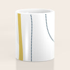 Mustard Rings Midcentury Modern Minimalist Abstract with Navy Blue and White Coffee Mug Gallery Image 4