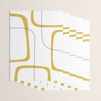 Mustard Rings Midcentury Modern Minimalist Abstract with Navy Blue and White Wrapping Paper Gallery Image 3