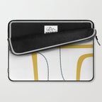 Mustard Rings Midcentury Modern Minimalist Abstract with Navy Blue and White Laptop Sleeve Gallery Image 2