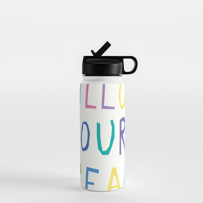 Follow your dreams hand-lettering Water Bottle Gallery Image 1