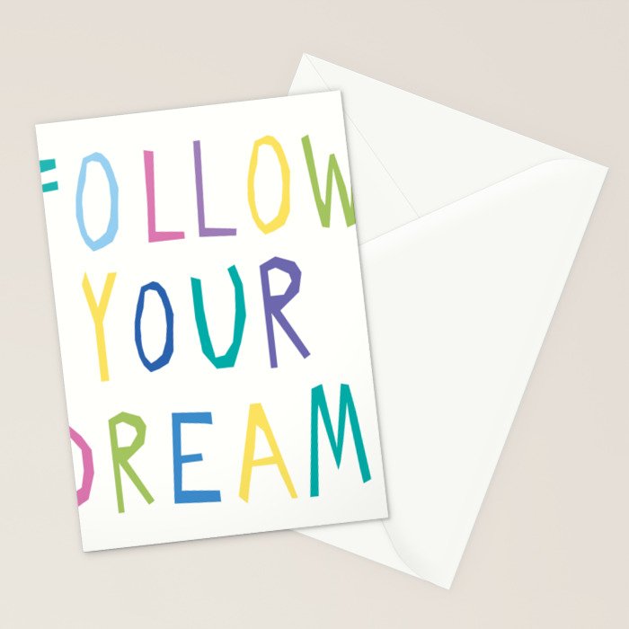 Follow your dreams hand-lettering Stationery Card Gallery Image 2
