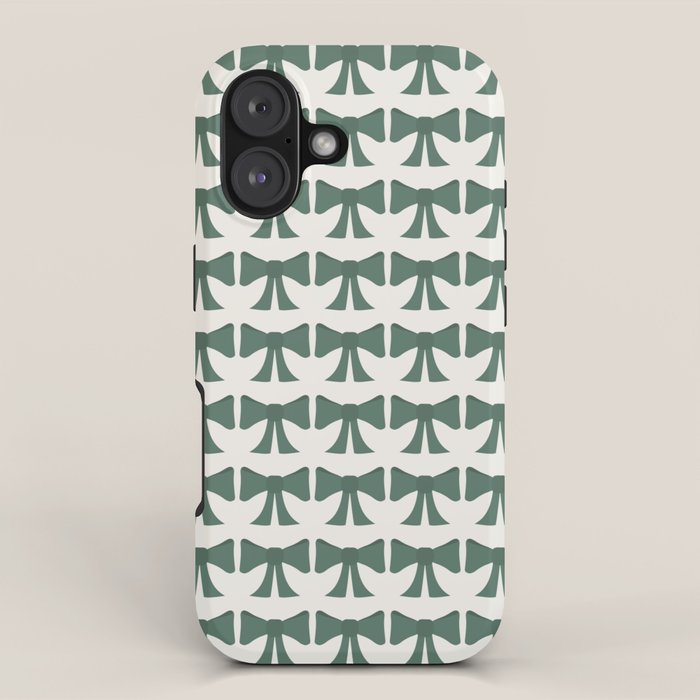 Vintage Bows IV Green iPhone Case Gallery Image 1