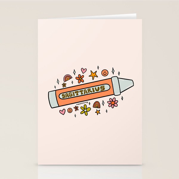 Sagittarius Crayon Stationery Card Gallery Image 2