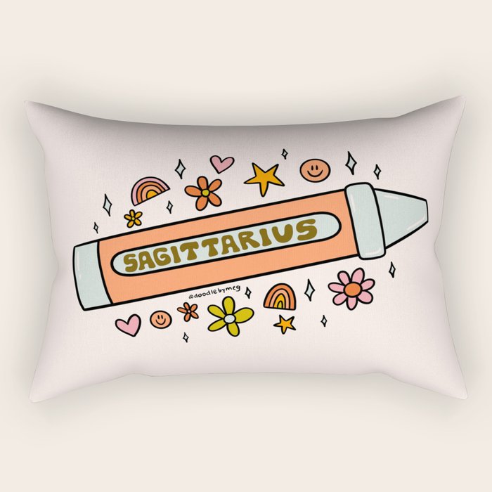 Sagittarius Crayon Rectangular Pillow Gallery Image 2