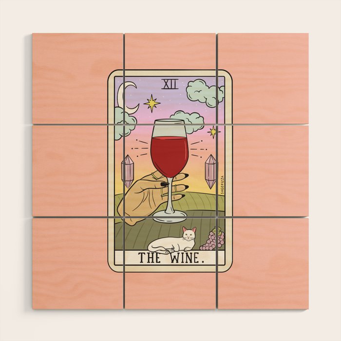 WINE READING (LIGHT) Wood Wall Art Gallery Image 1