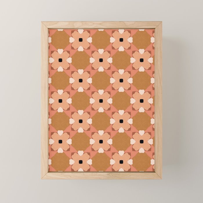 Moroccan floral rattan Mini Art Print Gallery Image 1