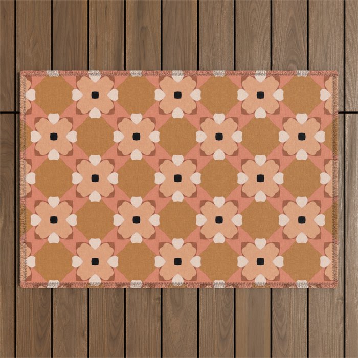 Moroccan floral rattan Outdoor Rug Gallery Image 1