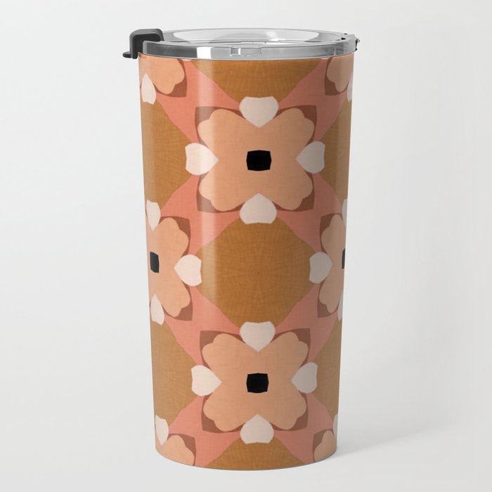 Moroccan floral rattan Travel Mug Gallery Image 3