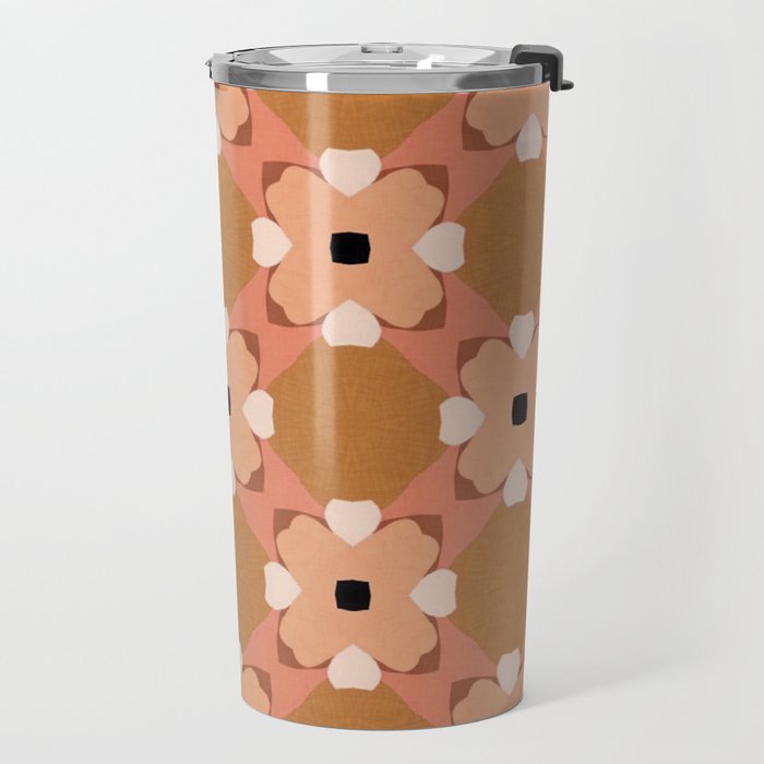 Moroccan floral rattan Travel Mug Gallery Image 2