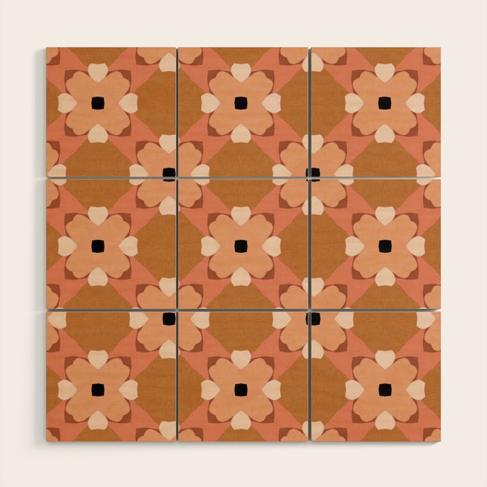 Moroccan floral rattan Wood Wall Art Gallery Image 1
