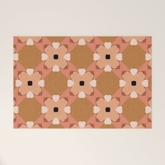 Moroccan floral rattan Welcome Mat Gallery Image 1