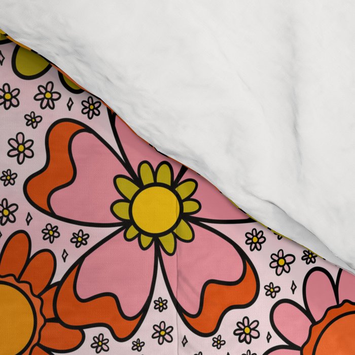 Groovy Flowers in Pink Comforter Gallery Image 4