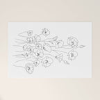 Poppy Flowers Line Art Welcome Mat Gallery Image 1