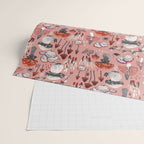 Fungi Farmer Land (Mushroom Land) - RED Wrapping Paper Gallery Image 2