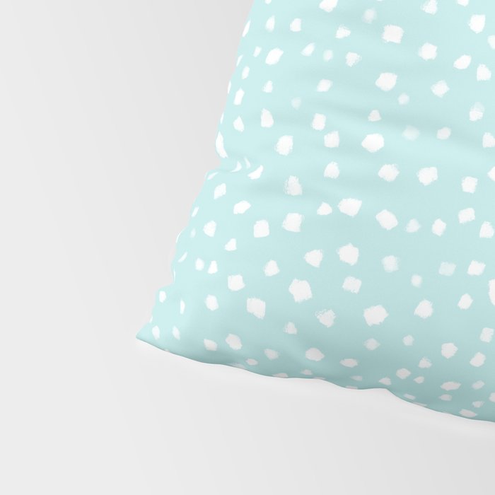 Minimal Painted Smudge Dots Pattern in Light Aqua Pillow Sham Gallery Image 4