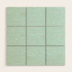 Minimal Painted Smudge Dots Pattern in Light Aqua Wood Wall Art Gallery Image 1