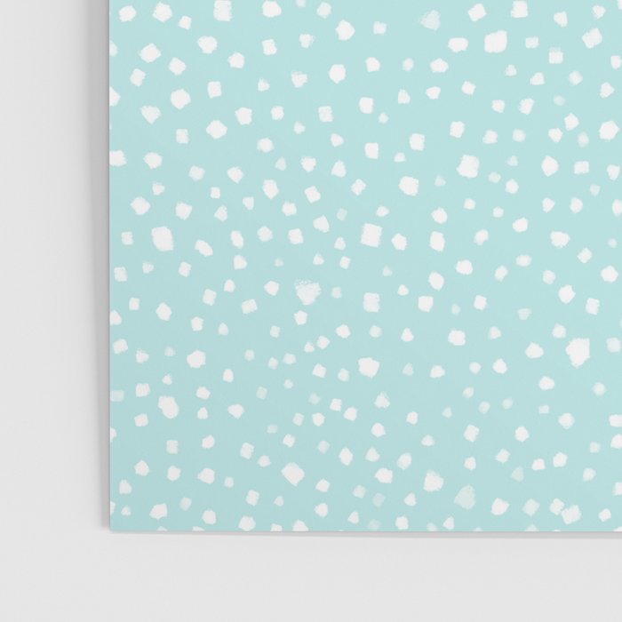Minimal Painted Smudge Dots Pattern in Light Aqua Poster Gallery Image 3