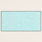 Minimal Painted Smudge Dots Pattern in Light Aqua Desk Mat Gallery Image 3
