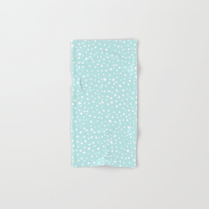 Minimal Painted Smudge Dots Pattern in Light Aqua Bath Towel Gallery Image 1
