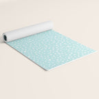 Minimal Painted Smudge Dots Pattern in Light Aqua Yoga Mat Gallery Image 2