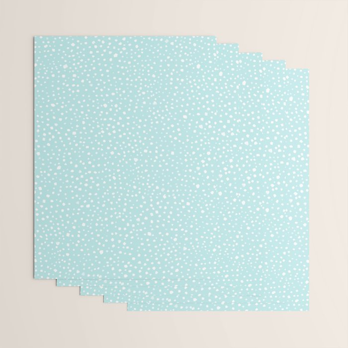 Minimal Painted Smudge Dots Pattern in Light Aqua Wrapping Paper Gallery Image 3