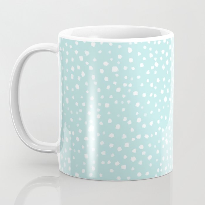 Minimal Painted Smudge Dots Pattern in Light Aqua Coffee Mug Gallery Image 3
