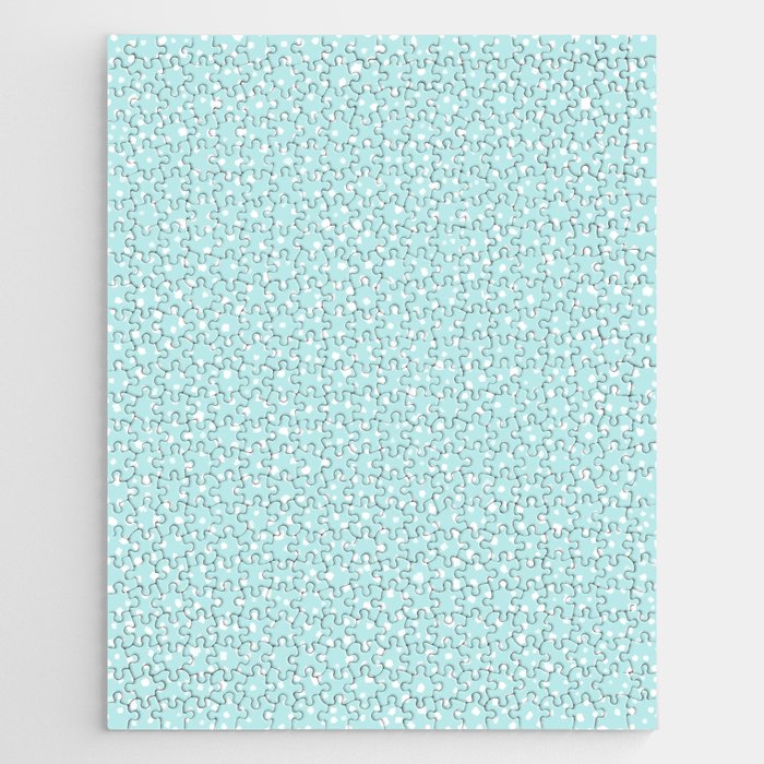 Minimal Painted Smudge Dots Pattern in Light Aqua Jigsaw Puzzle Gallery Image 1