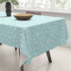 Minimal Painted Smudge Dots Pattern in Light Aqua Tablecloth Gallery Image 3