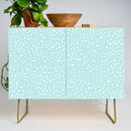Minimal Painted Smudge Dots Pattern in Light Aqua Credenza Gallery Image 1