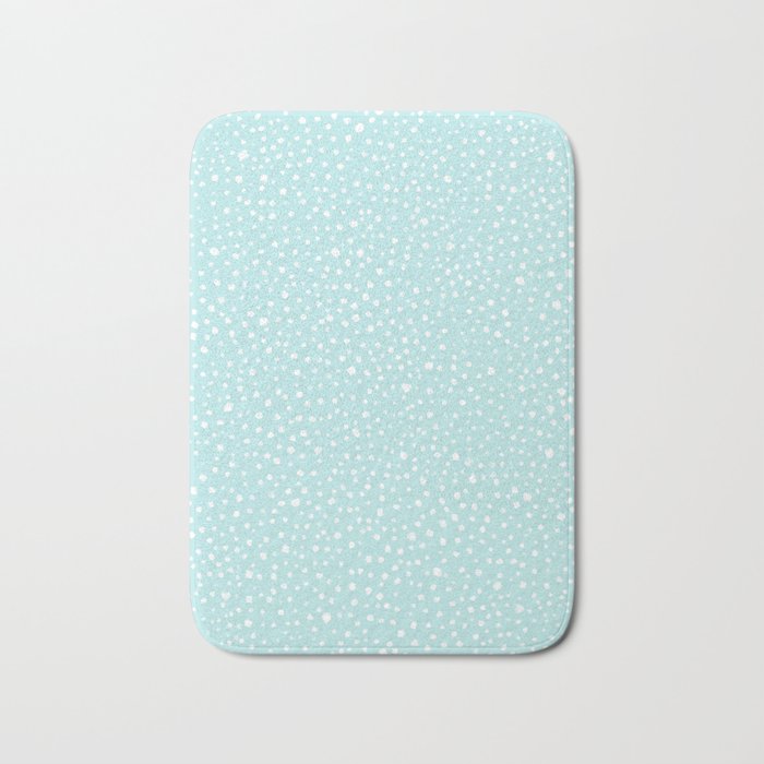 Minimal Painted Smudge Dots Pattern in Light Aqua Bath Mat Gallery Image 1
