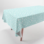 Minimal Painted Smudge Dots Pattern in Light Aqua Tablecloth Gallery Image 1